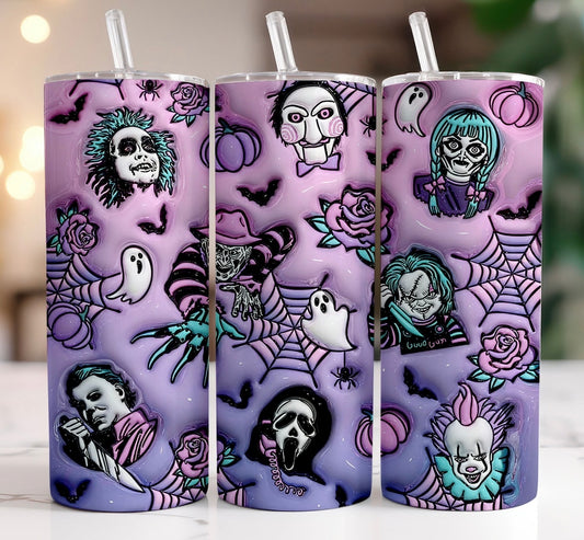 Inflated purple ombré horror tumbler 20oz