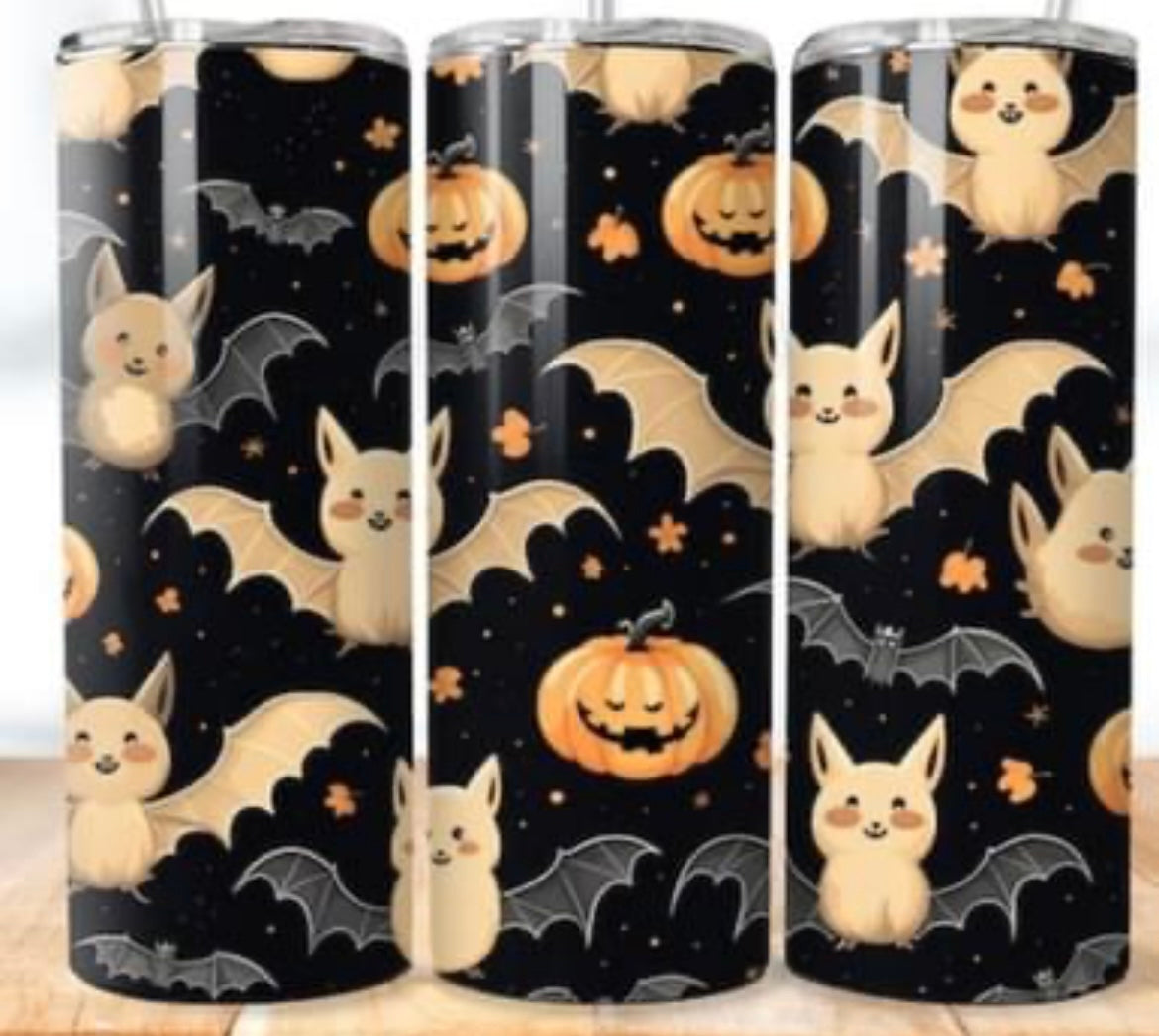 Batty and pumpkins tumbler 20oz