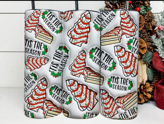 Inflated Tis The Season Christmas Tree Snack Tumbler 20oz