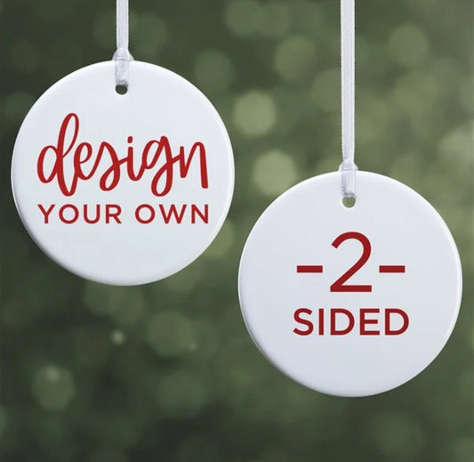 TWO Side Personalize Ceramic Ornament