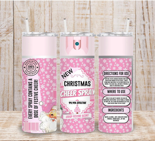 Pink Christmas spray Tumbler 20oz