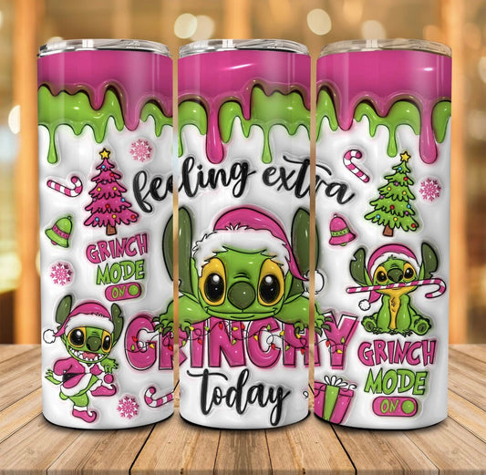 Inflated Stitch feeling extra grinchy Tumbler 20oz