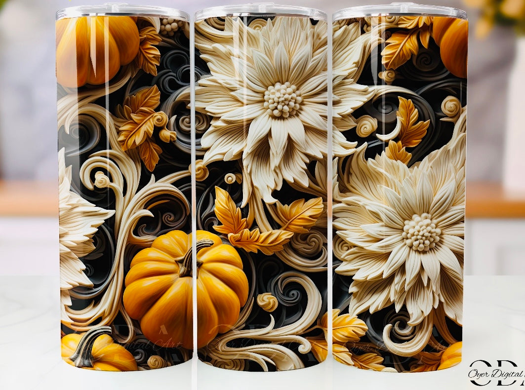 3D pumpkin in the garden tumbler 20oz