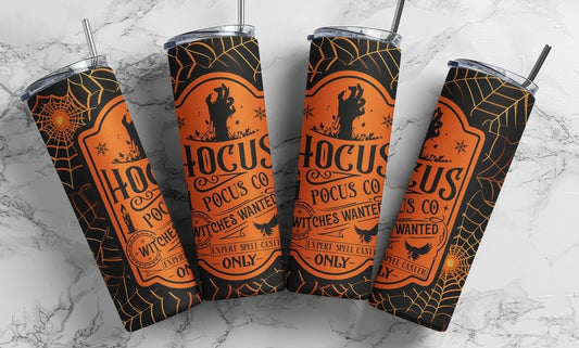 Hocus Pocus -black and orange tumbler 20oz