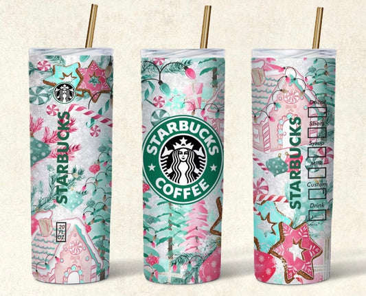 Pink Starbucks Gingerbread house Tumbler 20oz