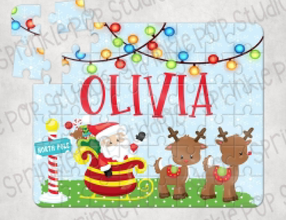 Santa reindeers with lights Puzzle