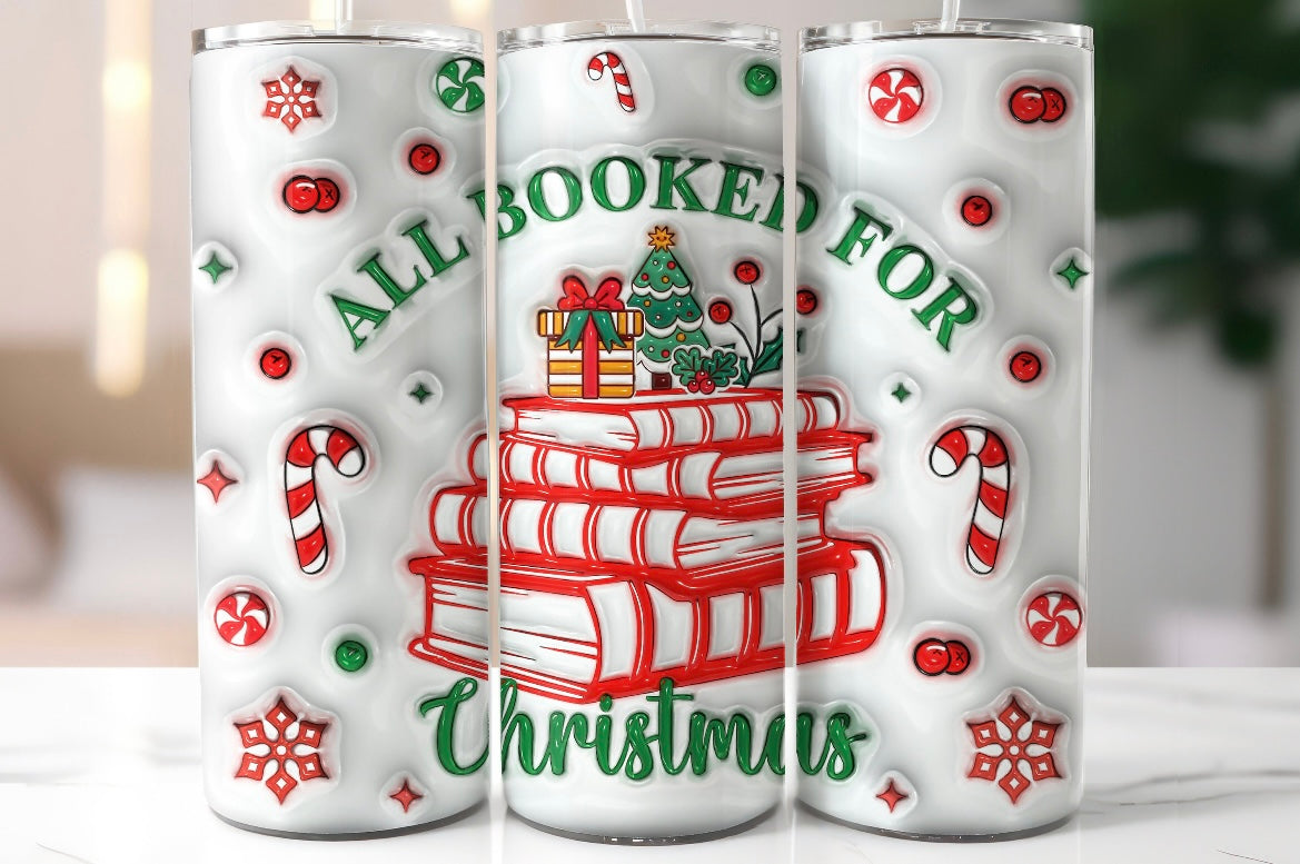 All booked for Christmas Tumbler 20oz