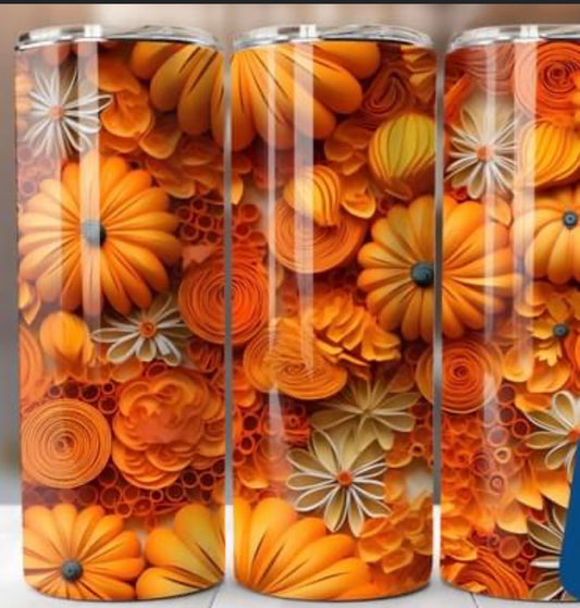 3D fall pumpkin tumbler 20oz