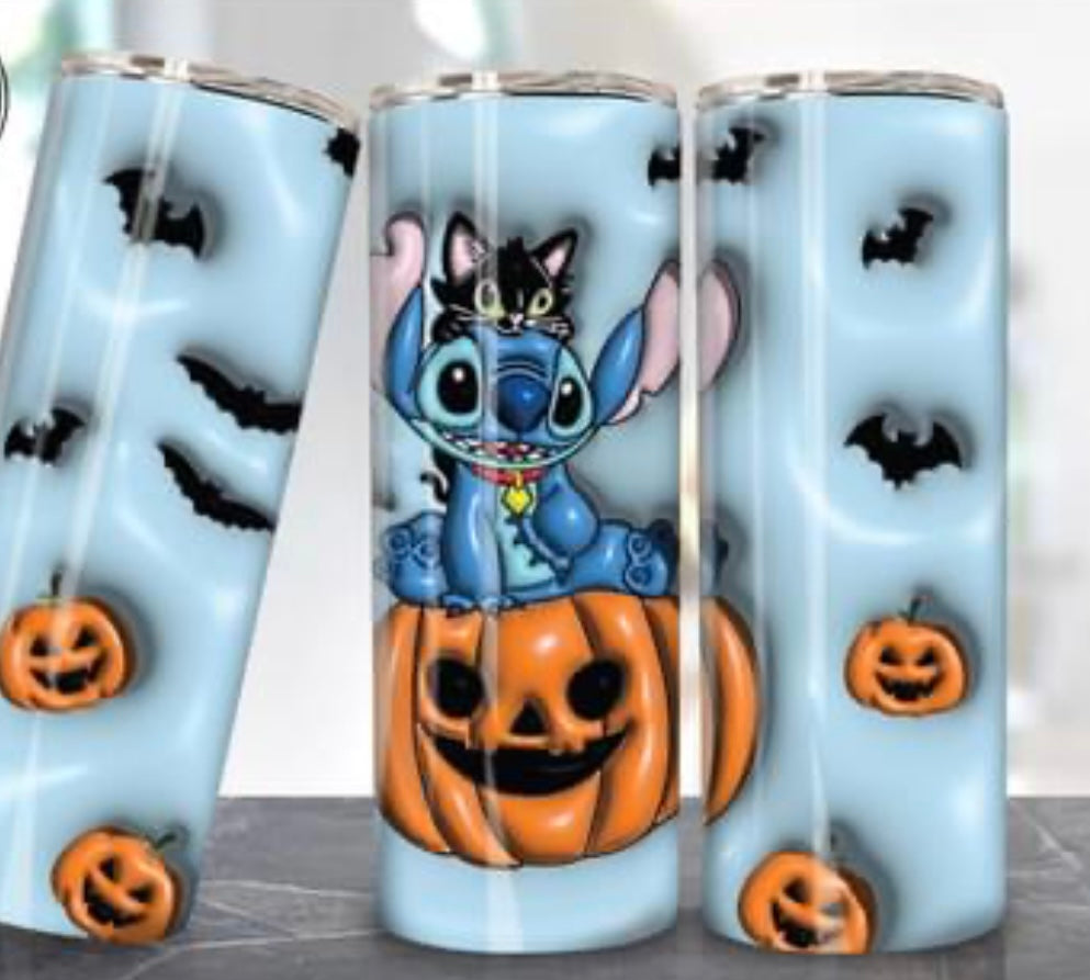 Inflated stitch halloween tumbler 20oz